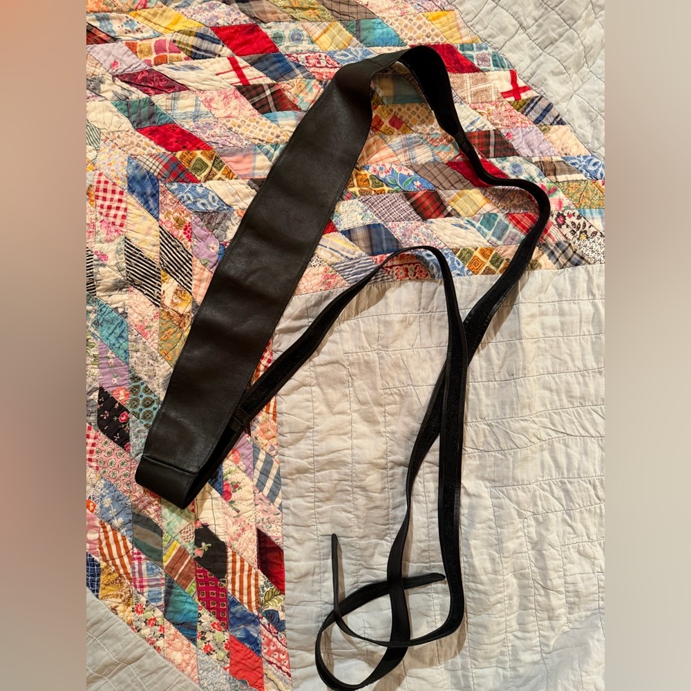 Ada Collection, Black Leather Wrap Belt